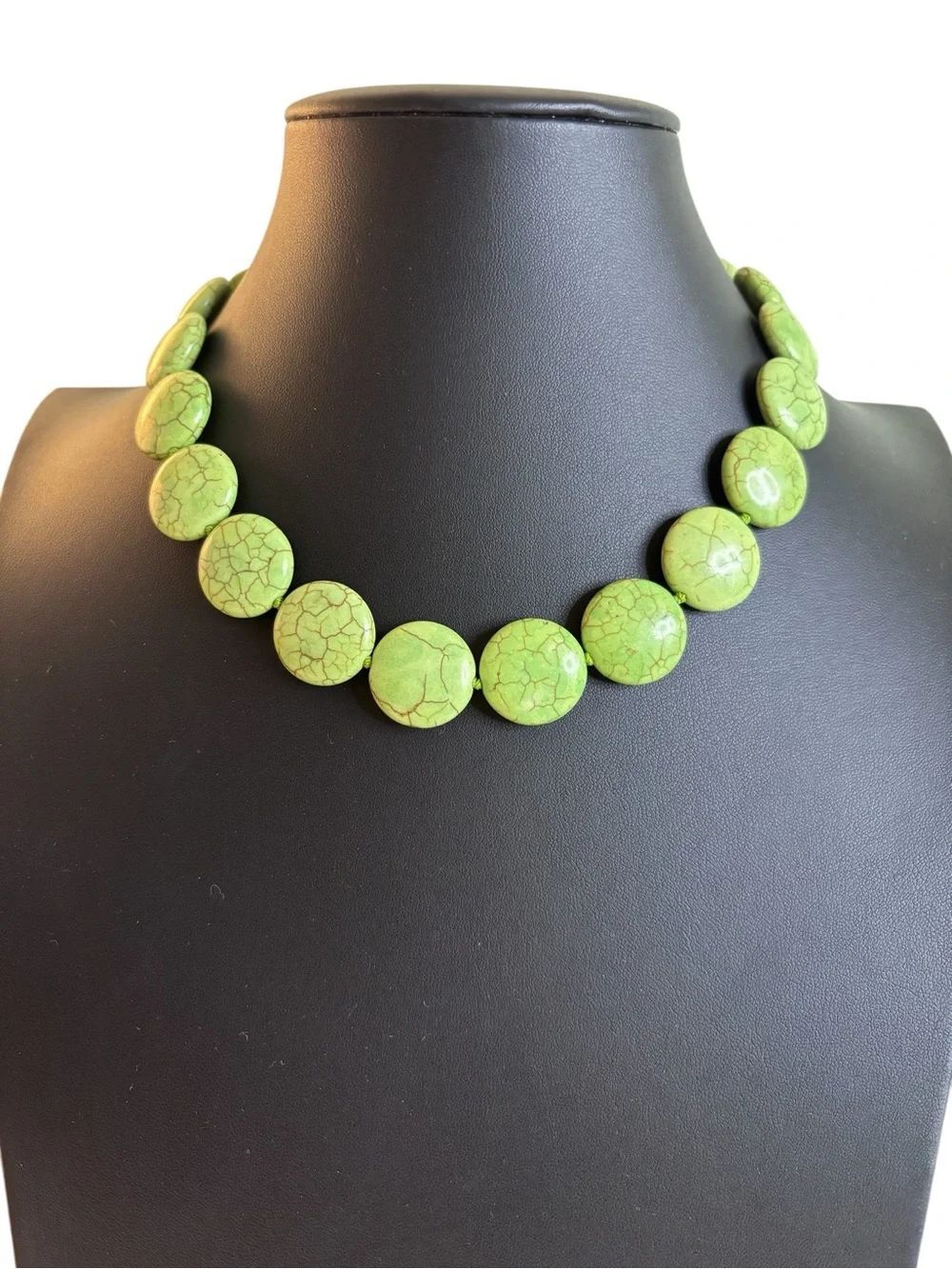 Vintage Green Turquoise Style Statement Necklace.
